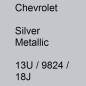 Preview: Chevrolet, Silver Metallic, 13U / 9824 / 18J.